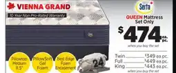Surplus Furniture Vienna Grand Queen Mattress Set offer