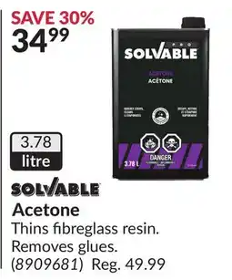 Princess Auto Acetone offer