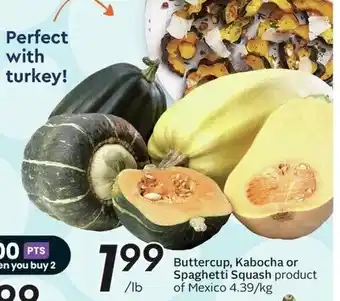 Sobeys Buttercup, kabocha or spaghetti squash offer