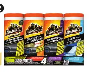 Canadian Tire Armor All 4-Pk Wipes Including Protectant, Glass and Cleaning Wipes offer