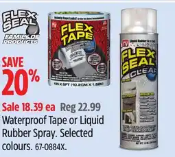 Canadian Tire Flex Seal Waterproof Tape or Liquid Rubber Spray offer