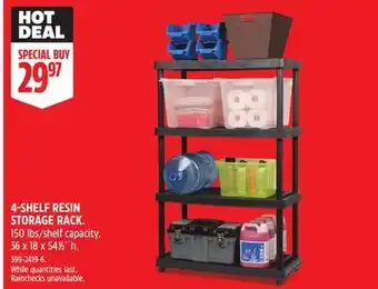 Canadian Tire TUFFSTORE 4-SHELF RESIN STORAGE RACK offer