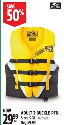 Canadian Tire FLUID ADULT 3-BUCKLE PFD offer
