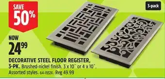 Canadian Tire Imperial DECORATIVE STEEL FLOOR REGISTER, 3-PK offer