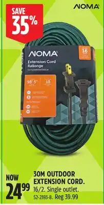 Canadian Tire NOMA 30M OUTDOOR EXTENSION CORD offer