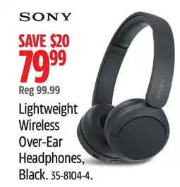 Canadian Tire Sony Lightweight Wireless Over-Ear Headphones, Black offer