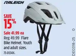 Canadian Tire RALEIGH Bike Helmet Youth and adult sizes offer