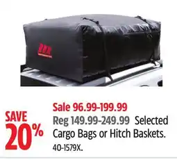 Canadian Tire MotoMaster Selected Cargo Bags or Hitch Baskets offer