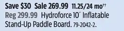 Canadian Tire Hydroforce 10´ Inflatable Stand-Up Paddle Board offer