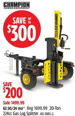 Canadian Tire Champion Power Equipment B224cc Gas Log Splitter offer