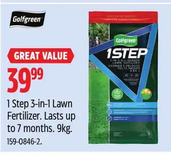 Canadian Tire Golfgreen 1 Step 3-in-1 Lawn Fertilizer offer