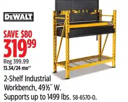 Canadian Tire Dewalt 2-Shelf Industrial Workbench, 491⁄2˝ W offer