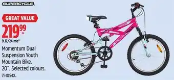Canadian Tire Supercycle Momentum Dual Suspension Youth Mountain Bike offer