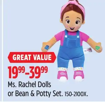 Canadian Tire Ms. Rachel Doll or Bean & Potty Set offer