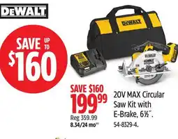 Canadian Tire DEWALT 20V MAX Circular Saw Kit with E-Brake, 61⁄2˝ offer