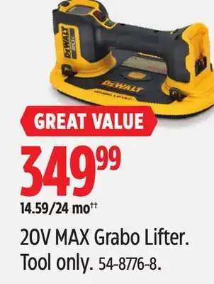 Canadian Tire DEWALT 20V MAX Grabo Lifter offer