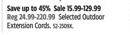 Canadian Tire Mastercraft Selected Outdoor Extension Cords offer