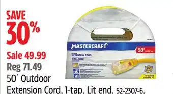 Canadian Tire Mastercraft 50´ Outdoor Extension Cord offer