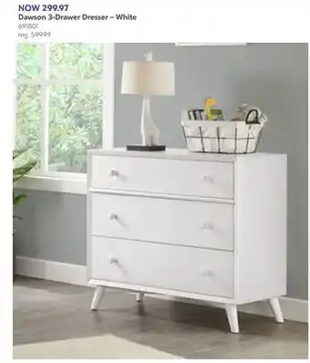 Babies 'R' Us Dawson 3-Drawer Dresser – White offer