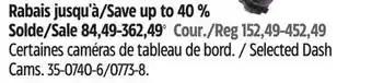 Canadian Tire Selected Dash Cams offer