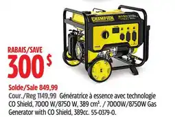 Canadian Tire Champion Power Equipment 7000W/8750W Gas Generator with CO Shield offer