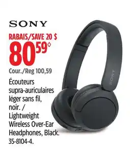 Canadian Tire Sony Lightweight Wireless Over-Ear C, Black offer