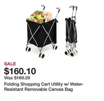 Bed Bath & Beyond Folding Shopping Cart Utility w/ Water-Resistant Removable Canvas Bag offer