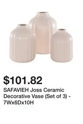 Bed Bath & Beyond SAFAVIEH Joss Ceramic Decorative Vase (Set of 3) - 7Wx6Dx10H offer