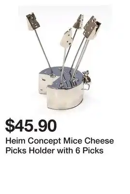 Bed Bath & Beyond Heim Concept Mice Cheese Picks Holder with 6 Picks offer