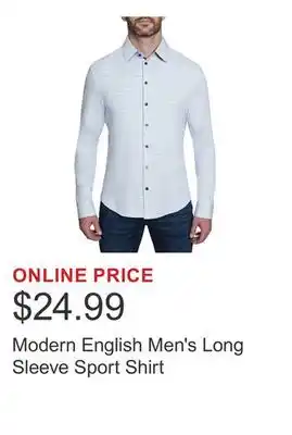 Costco Modern English Men's Long Sleeve Sport Shirt offer