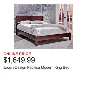 Costco Epoch Design Pacifica Modern King Bed offer
