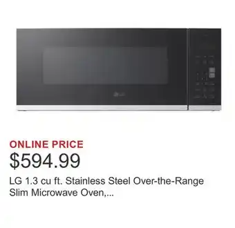 Costco LG 1.3 cu ft. Stainless Steel Over-the-Range Slim Microwave Oven, 400CFM offer