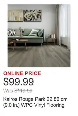 Costco Kairos Rouge Park 22.86 cm (9.0 in.) WPC Vinyl Flooring offer