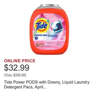 Costco Tide Power PODS with Downy, Liquid Laundry Detergent Pacs, April Fresh, 79-count offer