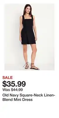 Old Navy Old Navy Square-Neck Linen-Blend Mini Dress offer