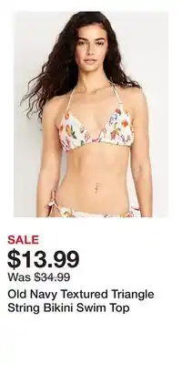 Old Navy Old Navy Textured Triangle String Bikini Swim Top offer