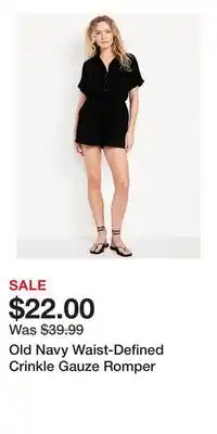 Old Navy Old Navy Waist-Defined Crinkle Gauze Romper offer