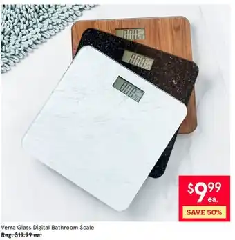 Kitchen Stuff Plus KSP VERRA GLASS DIGITAL BATHROOM SCALE WOOD GRAIN 30 CM / 12 SQ. NATURAL offer