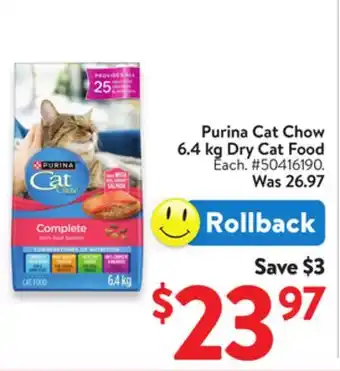 Walmart Purina Cat Chow 6.4 kg Dry Cat Food offer