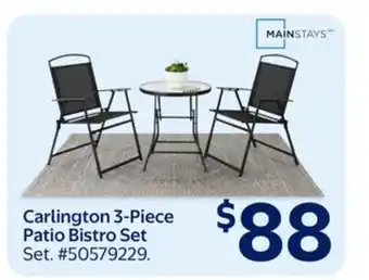 Walmart Carlington 3-Piece Patio Bistro Set offer