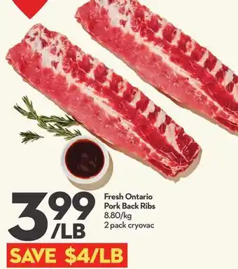 Longo's Fresh Ontario Pork Back Ribs offer