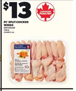 Loblaws PC SPLIT CHICKEN WINGS 730G offer