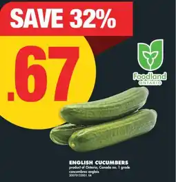No Frills ENGLISH CUCUMBERS offer