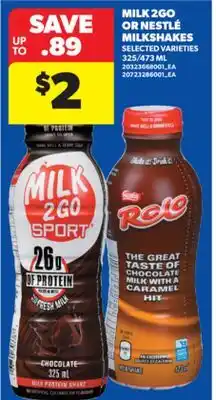 Real Canadian Superstore MILK 2GO OR NESTLÉ MILKSHAKES, 325/473 ML offer