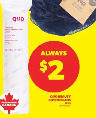 Real Canadian Superstore QUO BEAUTY COTTON PADS, 125' S offer