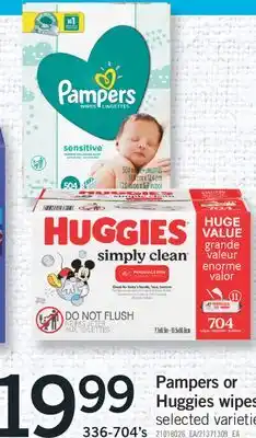Fortinos PAMPERS OR HUGGIES WIPES, 336-704'S offer