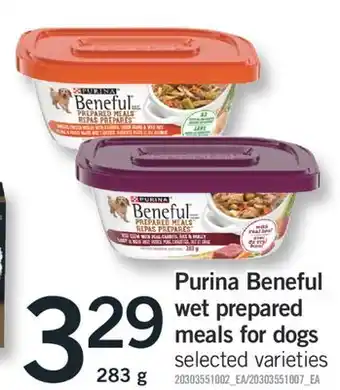 Fortinos PURINA BENEFUL WET PREPARED MEALS FOR DOGS, 283 G offer