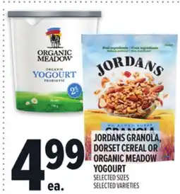 Metro JORDANS GRANOLA, DORSET CEREAL OR ORGANIC MEADOW YOGOURT offer