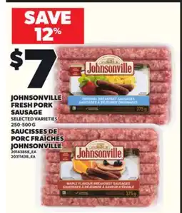 Independent Grocer JOHNSONVILLE FRESH PORK SAUSAGE, 250-500 G offer