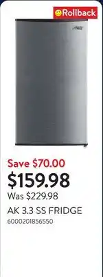 Walmart AK 3.3 SS FRIDGE offer